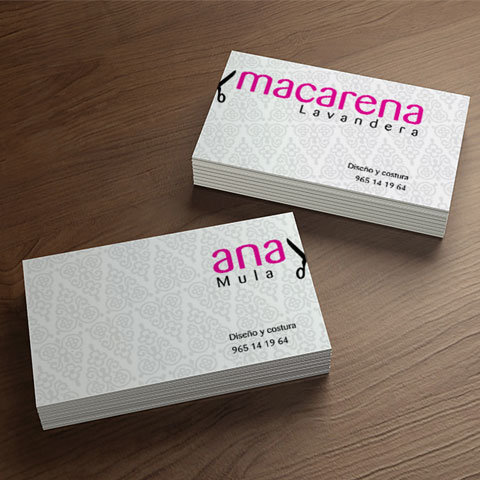 Diseño de logotipo, papelería y folletos de Ana y Macarena taller de costura