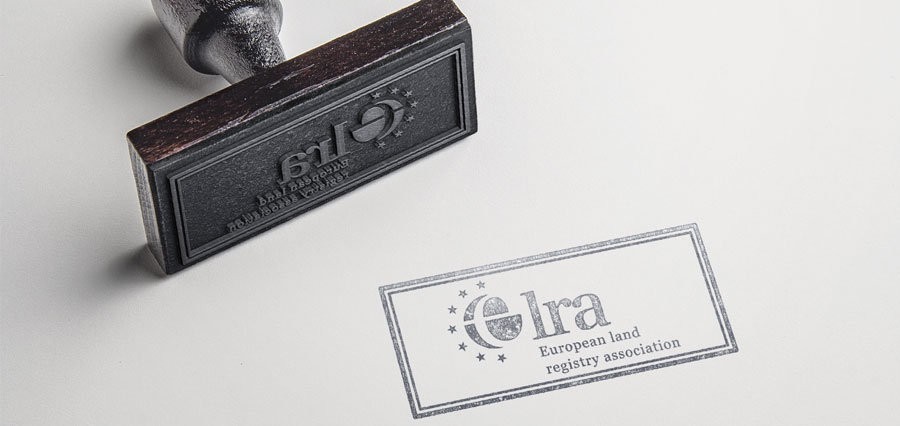 Cuño con el logo de ELRA (European Land Registry Association)